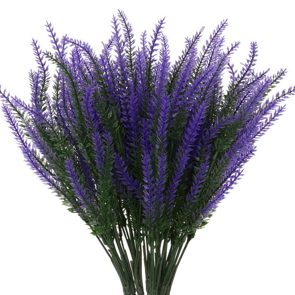Unique Bargains 10 Bundles Lavender Fake Artificial Flowers Faux Plastic Plants Purple