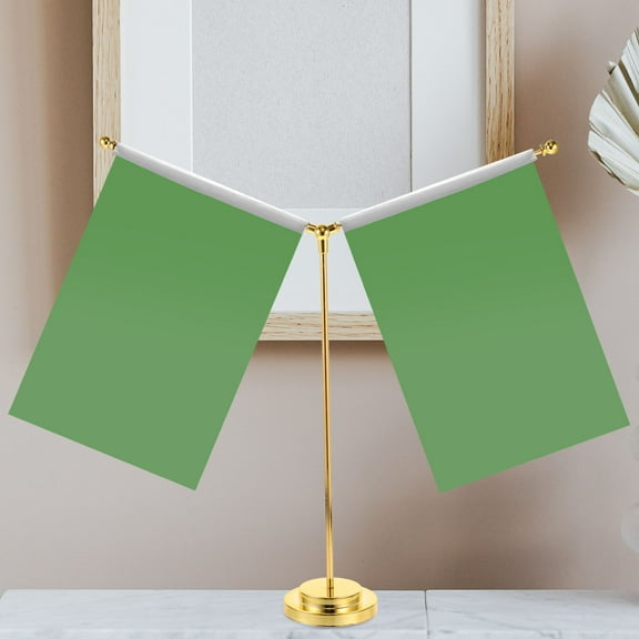 Phenofice Indoor Flagpole With Base Desktop Table Flag Golden Metal 1Set