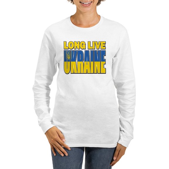 CafePress - Long Live Ukraine Long Sleeve T Shirt - Women's Long Sleeve Graphic Casual T-Shirt