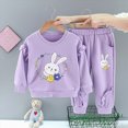 thumbnail image 7 of TOWED22 Baby Girl Clothes Fall Winter Toddler Outfits for Girls Graphic Shirt Tops Flare Joggers Pants Girls Clothing Set,Purple,5-6 Y, 7 of 7