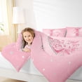 thumbnail image 3 of Feelyou Cartoon Dinosaur Letter A Print Twin Bedding Sets for Boys Girls, Cute Animal Bedding Comforter Set, Blue, Pink Reversible, 7 Pieces, 3 of 7