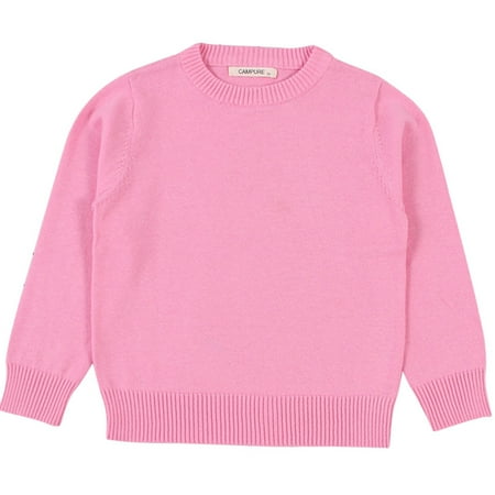 

HIBRO Toddler Kids Little Girl Boys Solid Color Basic Pullover Knit Sweater Girls Sweater Cotton Pullover Knit Candy Base Layer Girls Size 6 T Shirts Blouse for Girls