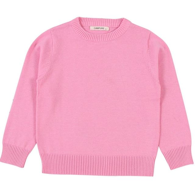 WEIYLL Girls Tops Solid Color Basic Pullover Knit Long Sleeve Pullover Candy Child Clothes for 2-3 Years
