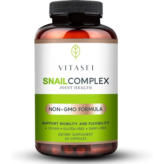 VITASEI Snail Complex Collagen Joint Support Supplement for Women & Men, Supports Mobility & Flexibility, Organic Dietary MSM Supplement, Non-GMO, Gluten-Free, Dairy-Free, 60 Pills