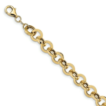 14k Yellow Gold Fancy Link 7.5 inch Bracelet 7.5 Inch 