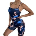 thumbnail image 1 of Faithtur Women Rompers, Oil Painting Printed Spaghetti Strap Backless Jumpsuits, 1 of 9