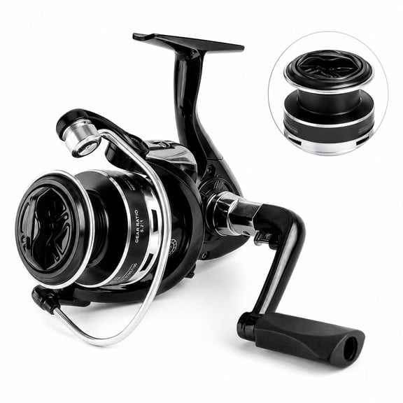 Fatato Spinning Fishing Reels, Lightweight Ultra Smooth, Aluminum Magnesium Alloy, 5.2:1 Gear Ratio, 2 1BB, Interchangeable Handle, Freshwater & Saltwater Use
