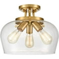 thumbnail image 4 of Asti Brass 3-Light Ceiling Light Semi Flush Mount Clear Glass Shade, 4 of 7