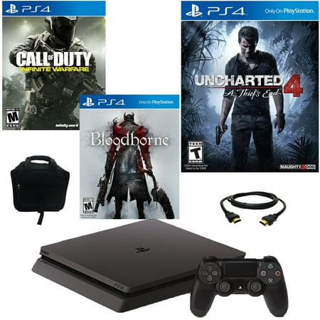 PlayStation 4 Slim 500GB Uncharted 4 Console with COD Infitite Warfare, Bloodborne & Accessories