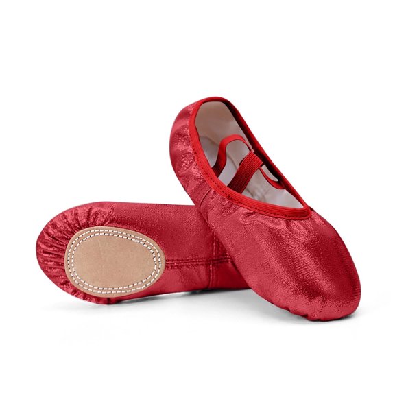 Xfvqtps Ballet Shoes for Girls Soft Sole Non Slip Cross Elastic Straps Solid Color Flash Dance Shoes for Gymnastics Performance
