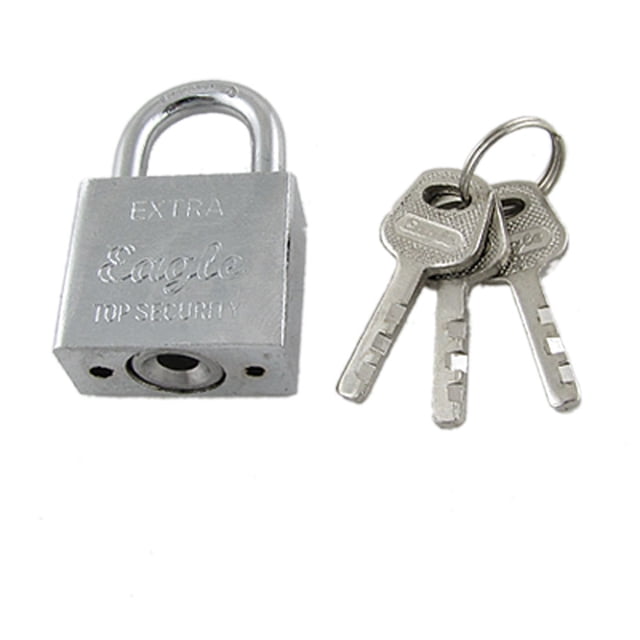 Cerradura de seguridad de tono plateado de 30 mm para puerta de casa con llaves