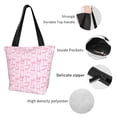 thumbnail image 4 of Pofeuu Ribbon Bow Print Women Fashion Shoulder Handbags Top Handle Satchel Bags Tote Shoulder Shopping Bag Stylish Canvas Tote Bag, 4 of 6