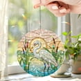 thumbnail image 2 of Lotusprinthandmade Great Egret Custom Shape Star Hologram Ornament 5in, bird hologram decor, egret home decoration, 2 of 4