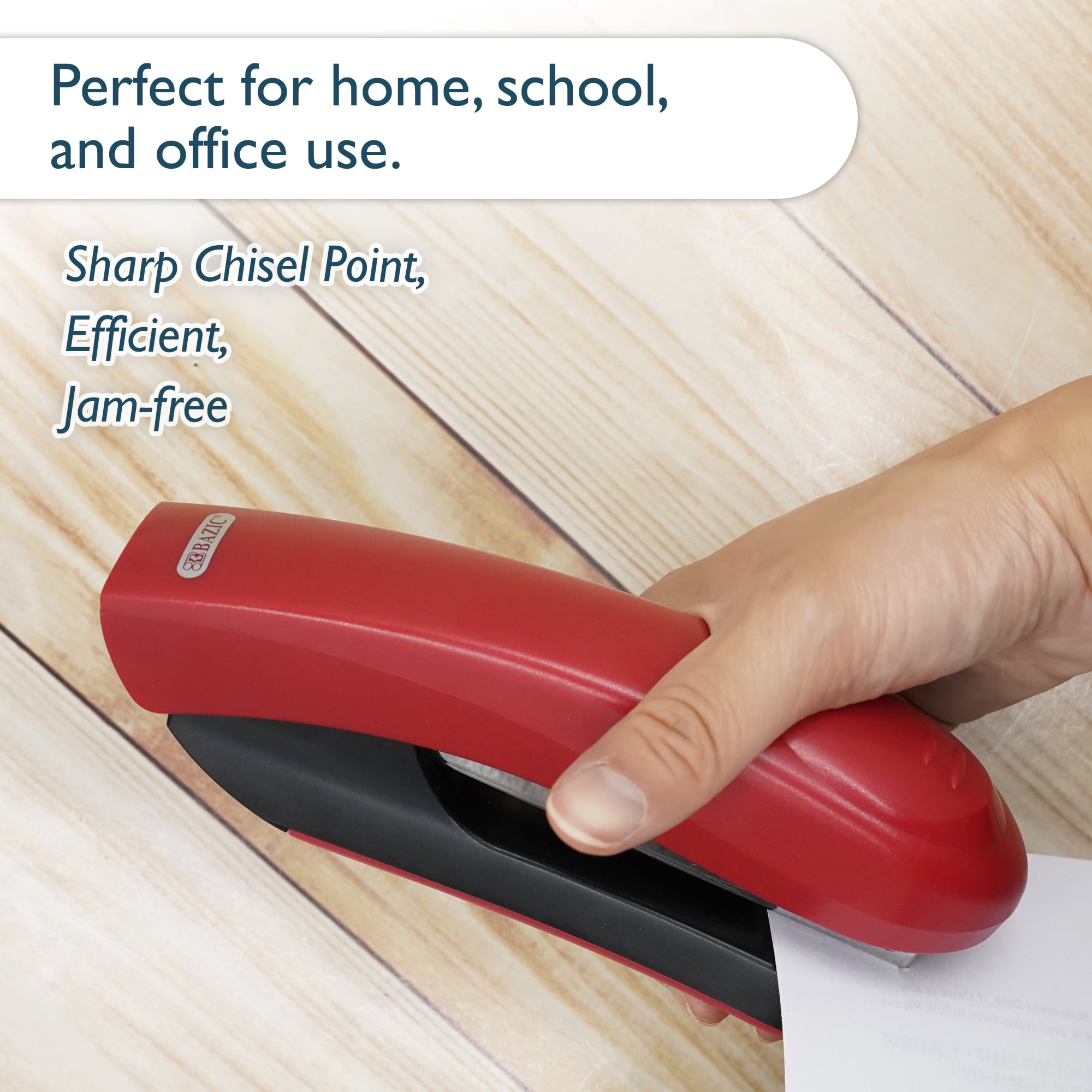 BAZIC Desktop Stapler Heavy Duty Metal Full Strip Staplers, 3-Pack