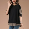 thumbnail image 5 of Oversized T Shirts for Women Crew Neck Short Sleeve Casual Tops Loose Fit Solid Color Soft Basic Blouses Tees (4XL, Black), 5 of 6