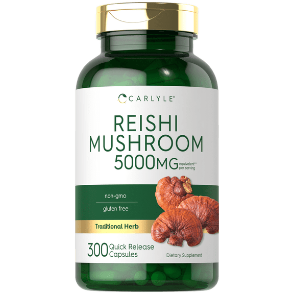 Reishi Mushroom Extract 5000mg | 300 Capsules for Men and Women | by Carlyle