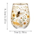 thumbnail image 2 of Honeybee & Floral Stemless Wine Glass, Gold Rimmed Elegant Drinking Cup for Cocktails, Tea, Home Decor & Gifting, 2 of 4