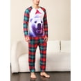 thumbnail image 3 of Elippeo Family Matching Christmas Pajamas, Romper/ Bear Print Long Sleeve Tops and Plaid Pants Sleepwear Loungewear Set, 3 of 10