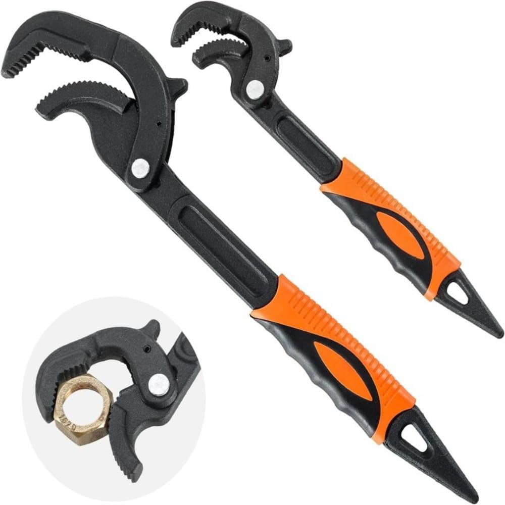 Universal Adjustable Wrench Pipe Wrench With Self Locking Function Double Thread Bottom Pry Bar Design Anti Slip Adjustable Universal Wrench