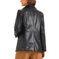 thumbnail image 3 of INSPIRE CHIC Women's Jacket Faux Leather Blazer Lapel Collar PU Moto Biker Jackets M Black, 3 of 5