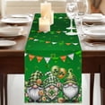 thumbnail image 3 of St. Patrick's Day Table Runner, Spring Shamrock Gnomes Balloons Flag Green Washable Cotton Linen Table Runners 90 Inches Long, Dresser Scarf Runner for Dining/Coffee/Kitchen/Hallway Tables 13''x90'', 3 of 9