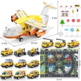 thumbnail image 2 of  Kids Transforming Airplane Toy Set - Inertia Plane 12 Alloy Cars City Play Mat Traffic Signs - Educational Gift for Boys and Girls - Toys for Children Aged 3+, 2 of 7