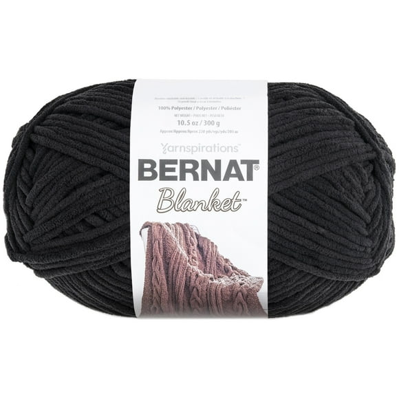 Bernat® Blanket™ #6 Super Bulky Polyester Yarn, Coal 10.5oz/300g, 220 Yards