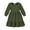 Green, variant on Tiny Cutey Baby Girl Dress Clothes Fall Long Sleeve Square Neck Solid Vintage Dresses Outfit Set for 3-4T