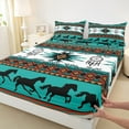 thumbnail image 3 of jejeloiu Boho Bohemian Print Twin Sheet Sets,Western Cowboys Horse Twin Fitted Sheet,Ancient Dreamcatcher Flat Sheet For Boys Kids,Lightweight Bedroom Decorative,3pcs, 3 of 7