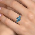 thumbnail image 4 of Gem Stone King 925 Silver and 10K Yellow Gold London Blue Topaz Engagement Ring for Women | 3.05 Cttw | Oval 9X7MM | Gemstone November Birthstone | Size 8, 4 of 6