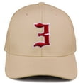 thumbnail image 2 of Daxton Premium Mid Profile Hat Semi Curved Visor Khaki Cap White Red Gothic Embroidered, Number 3, 2 of 4