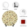 thumbnail image 4 of Picia Cartoon Dinosaurs Pattern Bone China Decorative Plate – Wall Decor with Stand and Adhesive, Elegant Ornament for Living Room, Office, or Entryway-8in, 4 of 6