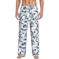 thumbnail image 2 of Goofa Hawaii Palms Printed Soft Pajama Pants for Men, Wide Leg Comfy Casual Lounge Yoga Pants-Small, 2 of 9