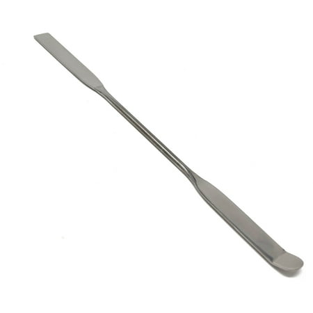 Stainless Steel Double Ended Micro Lab Spatula Sampler, Square & Round Angled End, 8" Length