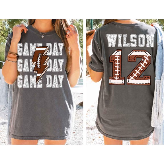 Personalized Football Mom Shirt Custom Game Day Mom Football Shirt Child Name amp Number F