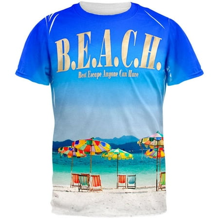 BEACH Best Escape Ever All Over Adult T-Shirt