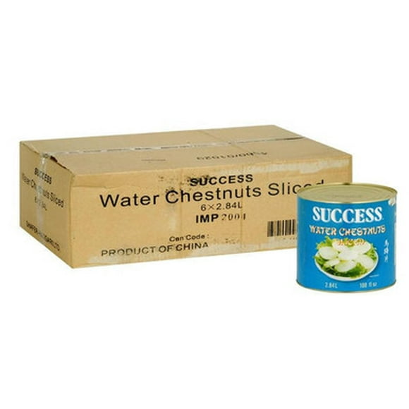 Success Chestnut Water Sliced 100 OZ/6.2LBS (6/Case) Crunchy Texture, Ready-to-Use