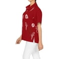 thumbnail image 3 of HAPPY BAY Women's Casual Hawaiian Short Sleeve Blouse Shirt Solid Blouses Button Up Dress Tops Tee Shirts T Shirts for Women L Red, Parrot, 3 of 5