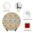 thumbnail image 4 of Picia Falling Pumpkins On Car Pattern Bone China Decorative Plate – Wall Decor with Stand and Adhesive, Elegant Ornament for Living Room, Office, or Entryway-8in, 4 of 6