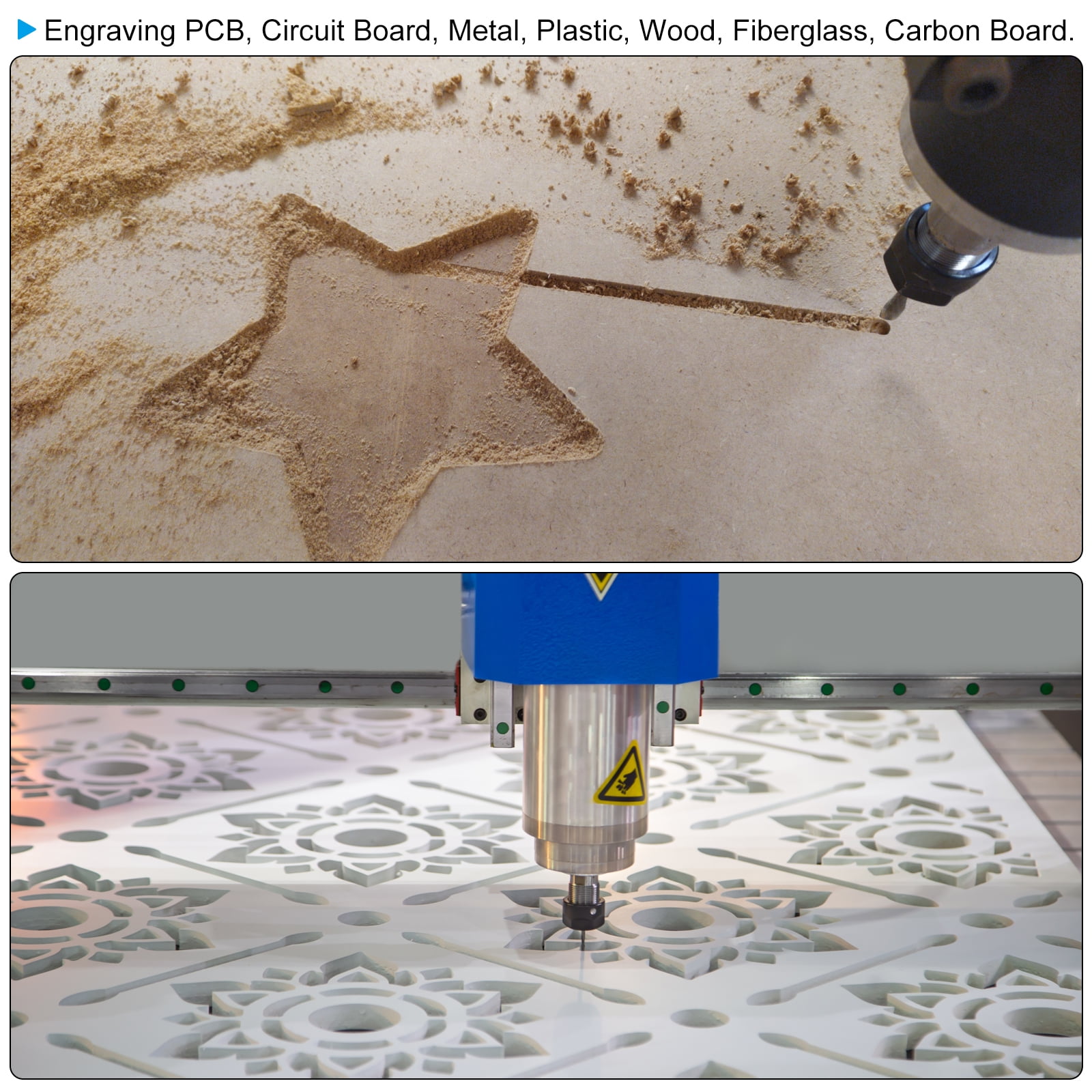Uxcell 5mm End Mill Bits 1/5"(5mm) Straight Shank Solid Carbide CNC Router Bit Engraving Cutter Tools with Corn Blade
