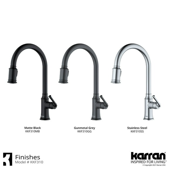 Karran Usa Kkf310 Auburn 1.8 GPM Single Hole Kitchen Faucet - Stainless Steel