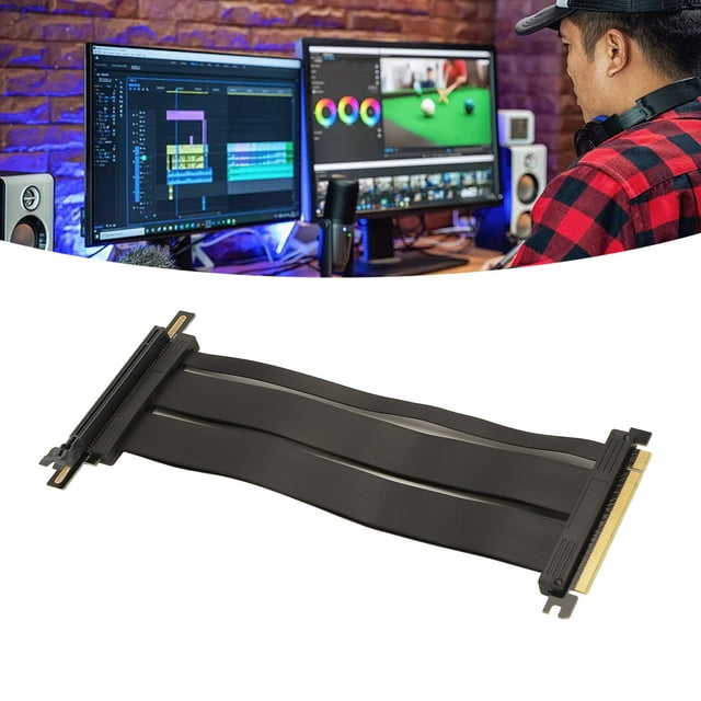 Cable De Extensión De Tarjeta Gráfica, Cable Elevador PCIE4.0 X16 Fácil Instalación 7,9 Pulgadas Estable Doble Para RTX3090