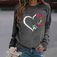 thumbnail image 2 of GPOECD Chandail en Molleton Sans Capuche à Manches Longues pour Femmes, Col Rond, Coupe Ample, Confortable, Gris Foncé, S, 2 of 5