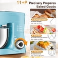 thumbnail image 4 of CUOCCO PRO 1000W Stand Mixer - Electric Stand Mixer with 5.5Qt Bowl, 11 Speeds, Dough Hook & Whisk & Beater, Tilt-Head, Dishwasher Safe, Suction Base, Blue, 4 of 10