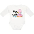 thumbnail image 3 of Inktastic New to the Flock Cute Baby Flamingo Boys or Girls Long Sleeve Baby Bodysuit, 3 of 5
