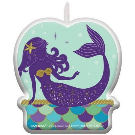 Mermaid 'Mermaid Wishes' Cake Candle (1ct)