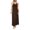 *Brown, variant on ClodeEU Women's V Neck Spaghetti Strap Elegant Maxi Dress ,Casual Party Vacation Evening Gown Black,Women's Plus L