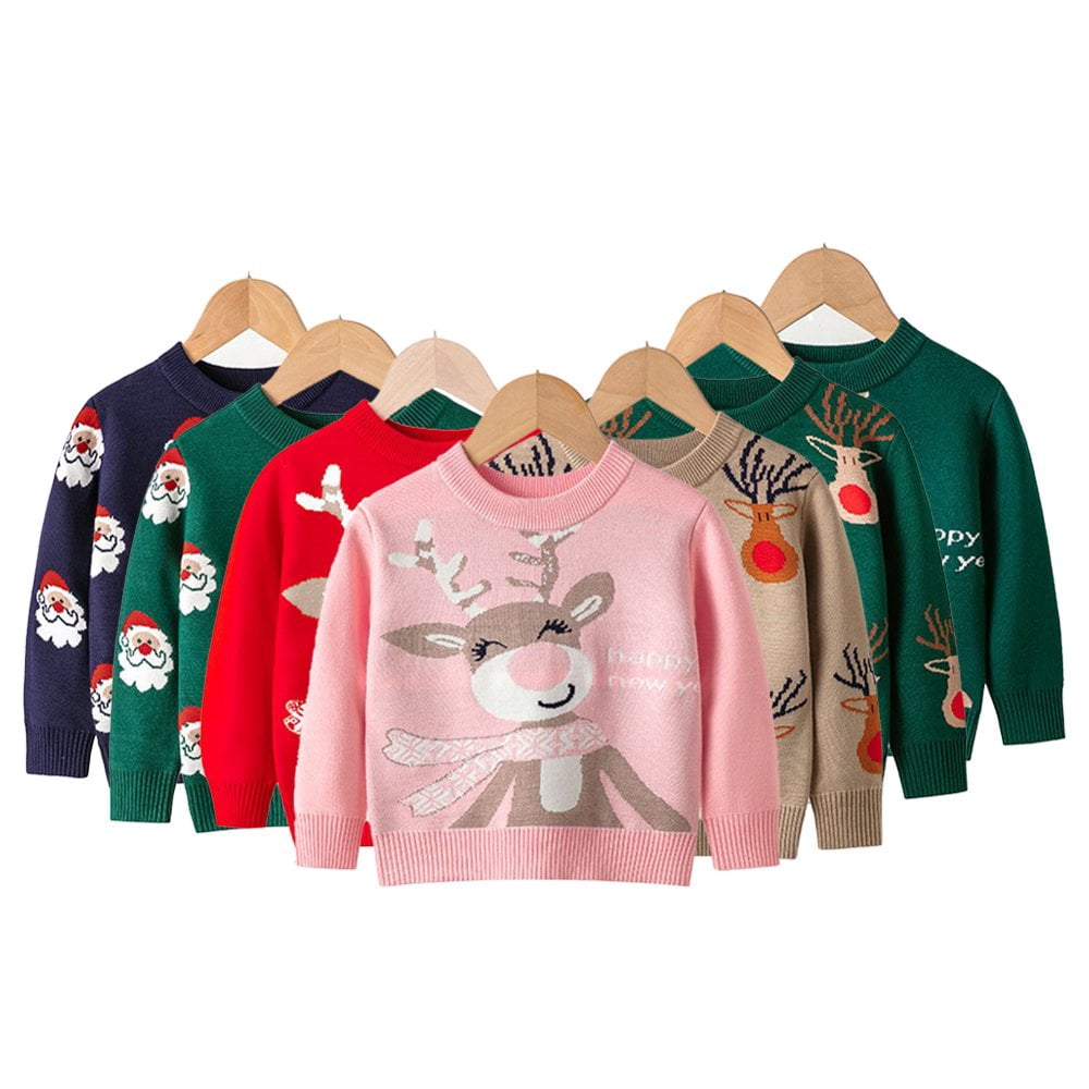 Sweat De Noël Pour Enfants - Pull Coton Motifs Père Noël - Taille 2 à 8 Ans - Garçon Et Fille - Idéal Fêtes