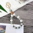 thumbnail image 6 of FENGGHAO MAMA Beaded Wrist Keychain Silicone Bead Bracelet Strap Handsfree Key Ring with Tassel Gold Metal Clasp Mothers Day Gift for Mom Black, 6 of 7
