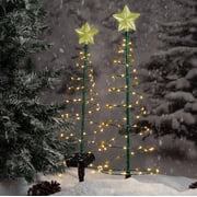 Solar LED Metal Christmas Tree Decoration Outdoor Stake Light - 2'ft. Warm White